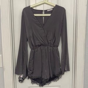Long sleeve low-cut romper